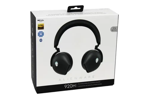 Dell Alienware Tri-Mode Wireless Gaming Headset AW920H - Kopfhörer mit 55h Akkulaufzeit, 16,8 Millionen RGB-Farben und Touchcontrol für intensives Gaming-Erlebnis.