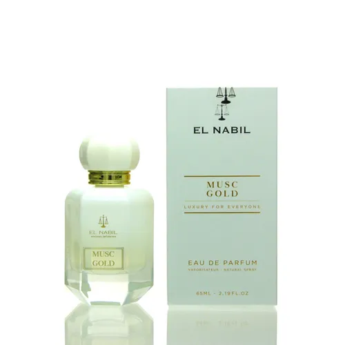 El Nabil Musc Gold Eau de Parfum 65 ml für Damen und Herren - Eau de Parfum mit blumigem, süßem Duft für alle Geschlechter. Der 65 ml Spray vereint Eleganz und Frische – ideal für jeden Anlass.