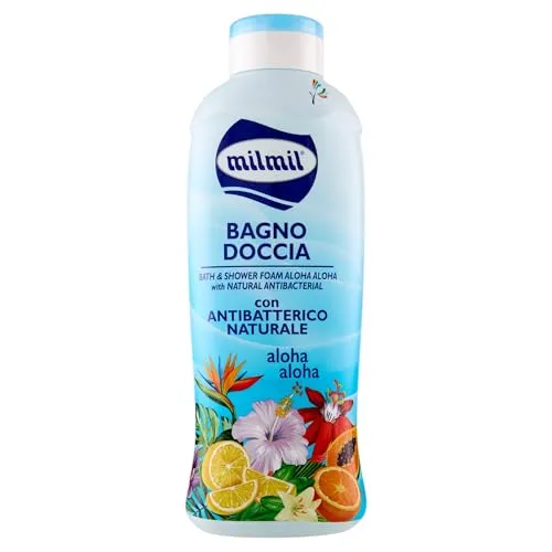 Milmil Duschbad Aloha Aloha, intensiver Duft mit natürlichem antibakteriell, dermatologisch getestet PH Physiologisch - 1000 ml