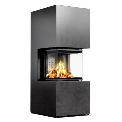 Kaminbausatz KRATKI NBC 500/500 Niedrig 8 kW - Kaminofen mit modernem Design aus Quarzsinterplatten, hohe Temperaturbeständigkeit und umweltfreundlich. Ideal für schnelle Installation in stilvollen Innenräumen.