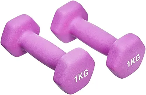 Amazon Basics Neopren Hanteln, 2er-Set, 1 kg, Violett