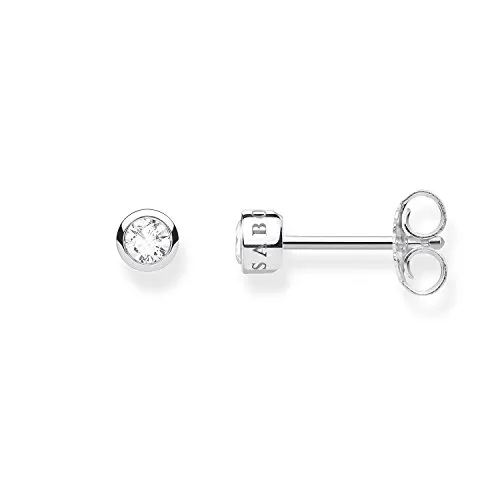Thomas Sabo Damen Ohrringe Ohrstecker mit Weißem Stein - Hochwertige 925 Sterling Silber Ohrringe, ideal kombinierbar mit Thomas Sabo Schmuck. Perfektes Geschenk für jeden Anlass, von Geburtstagsfeiern bis zu Feiertagen.