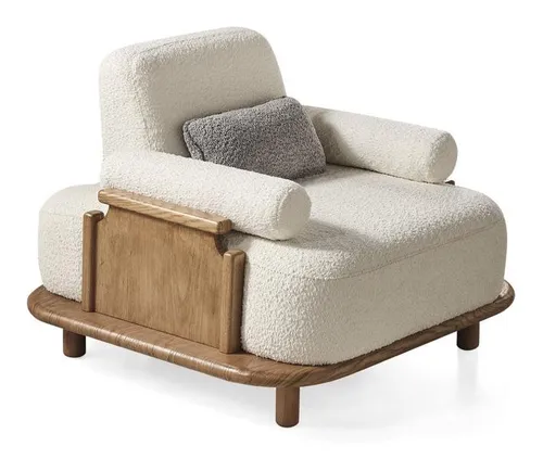 Moderner Weißer Sessel für Wohnzimmer – Bequeme Polstermöbel - Abteilung: Jugendliche, Erwachsene. Mit Kissen für zusätzlichen Komfort. Maße: ca. 105 x 100 x 80 cm. Stilvolles Design, ideal für moderne Wohnräume.