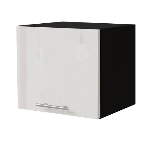 Feldmann-Wohnen Klapphängeschrank Essen (W4B/40, 1 Klappe, innen 1 Fach, 1-St., moderne Optik, Acrylfronten mit Glaseffekt) schwarz / weiß Hochglanz
