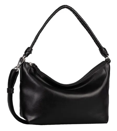Gabor bags Lela Damen Schultertasche Mittelgroß Schwarz - Damen-Schultertaschen: Elegante mittelgroße Schultertasche aus hochwertigem Lederimitat mit flexiblem Tragekomfort dank abnehmbaren Riemen und stylischem Design.