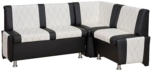 Rodnik Eckbank Polin mit Stauraum in Schwarz-Weiß in schwarz von Rodnik