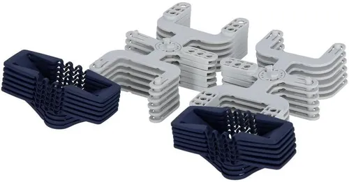 Froli Travel Erweiterungssatz - halbe Elemente - Lattenroste Erweiterungspaket für das Froli Travel System mit 12 halben Federelementen und 12 Fußkreuzen, ideal zum individuellen Anpassen Ihres Schlafsystems.