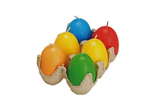 Kraemerlaedchen Ostereier Kerzen Eierkerzen 6 Stück Farbig Sortiert 6 cm