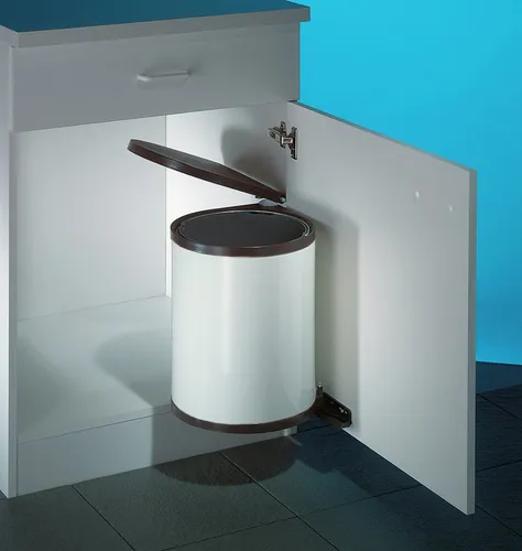 Wesco Die Runden Einbaueimer 13 Liter Weiß - Haushaltszubehör: Ideal für 40er Spülenunterschränke, mit automatischem Deckelheber und einfacher Reinigung durch bewährte Schwenkautomatik.