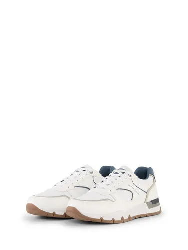TOM TAILOR Licence Sneaker mit Mesh-Einsatz in Weiß - Größe 43 EU - Stylische Sneaker in Größe 43 EU mit atmungsaktivem Mesh-Einsatz und komfortablem Plateauabsatz. Ideal für den Alltag und vielseitig kombinierbar.