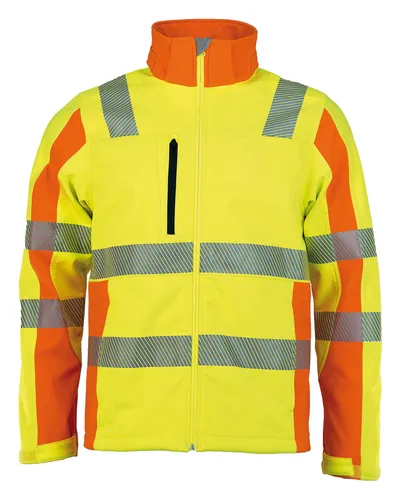 Asatex Warnjacke Softshell Prevent gelb Größe XXL - Robuste Warnjacke aus Softshell, wind- und wasserabweisend, ideal für Baustellen und Outdoor-Arbeiten.