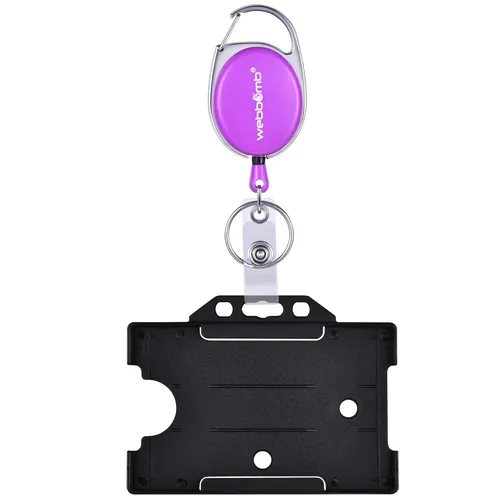 Ausweishalter Ausweishülle lila mit JoJo + Gürtel Clip ID Kartenhalter schwarz