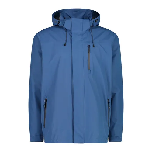 CMP MAN Jacket Zip Hood With Ventilation dusty blue (M879) 48 - Outdoor Freizeitjacke für Herren, ultraleicht und aus robustem Ripstop-Gewebe, perfekt für Regen und Wind mit 100% Wasserschutz und praktischen Packtaschen.