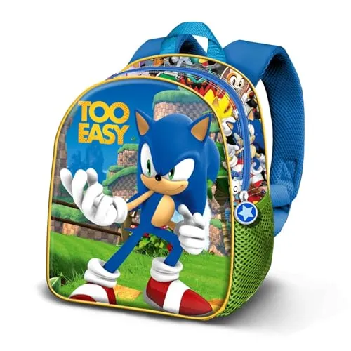Karactermania Sonic The Hedgehog Easy-Elite 3D Rucksack, Blau, 25 x 30 cm, Kapazität 7 L