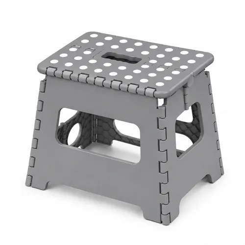 Klapphocker, Klapptritt, Sitzhocker 27 cm faltbar bis 150 kg Grau- Allrounder