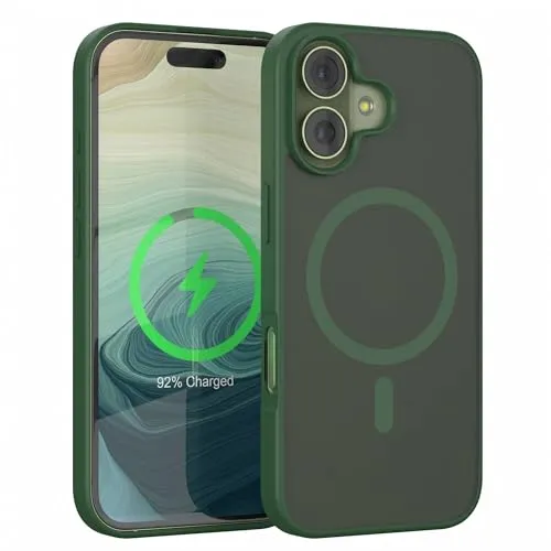 EAZY CASE Ultra Schutz Outdoor Hülle kompatibel mit iPhone 17 kompatibel mit Qi-Charging, hochwertige Schutzhülle mit Aufprallschutz, Kratzfest, Handyhülle mit Kameraschutz, Nacht Grün - Qi Charging