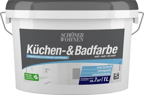 Küchen- & Badfarbe Schutzanstrich weiß matt Schöner Wohnen 1L