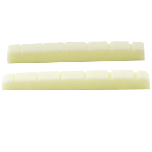 Musiclily Pro 2Pcs Ivory Slotted 43mm Nuts Flat For 6 String Strat Tele Guitar