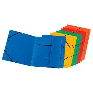 Herlitz Einschlagmappe A4 Karton farb.sort. Gummiz. 10er Pac