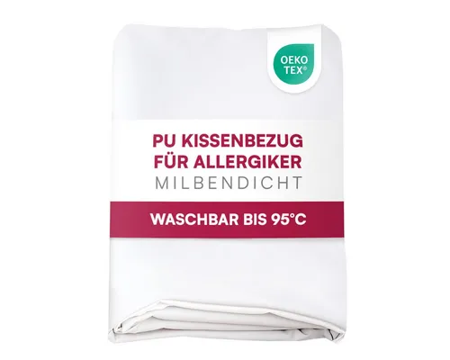 Clinotest Kissenbezug Wasser- und Milbendicht, (1 Stück), Kissenschoner hypoallergen & atmungsaktiv, PU-Bezug waschbar bei 90°C