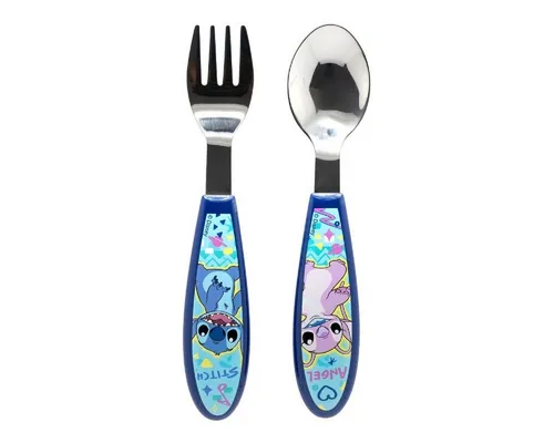 Lilo & Stitch Kinderbesteck Set 2-teilig – Löffel & Gabel mit Motivgriffen (2-tlg), 1 Personen