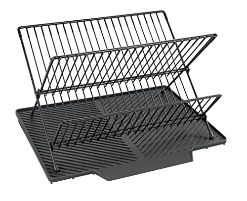 Abtropfmatte Nelia mit Abtropfgestell Schwarz in schwarz von WENKO