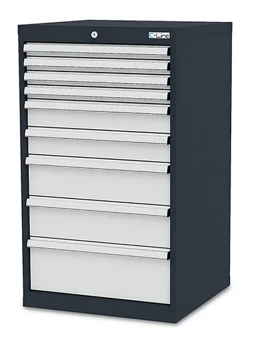Simplaflex Werkzeugschrank mit 9 Schubladen - Robuster Schubladenschrank mit 9 verzinkten Schubladen für optimale Organisation. Ideal für Werkstätten, mit hoher Tragkraft und Vollauszug für einfachen Zugriff.