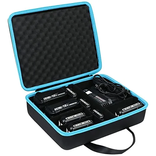 Khanka Hart Akku Lagerung Box Halter für Makita 12V 18V 40V - Robuste, stoßfeste und wasserdichte Etui Tasche für Makita Akku und Ladegerät, ideal für den sicheren Transport und Schutz Ihrer Geräte.