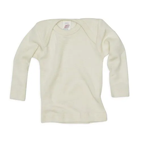 Baby Unterhemd langarm, Wolle Seide, Engel Natur, Gr. 98/104