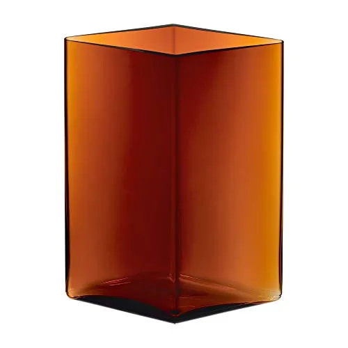 Iittala Ruutu Vase 1015593, Kupfer 205 x 270 mm - Elegante Vasen aus mundgeblasenem Glas, entworfen von Ronan & Erwan Bouroullec, verleihen jedem Raum einen Hauch von Luxus.