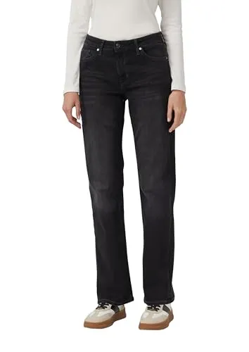 Produktbild s.Oliver Damen Straight-Jeans, Gr. 46, Schwarz