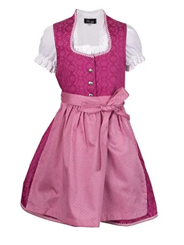 Ramona Lippert Dirndl Charlotta - Pink - Größe 146/152 - Kinderdirndl mit Bluse aus 100% Baumwolle, ideal für festliche Anlässe und bequem in der Maschinenwäsche.