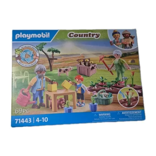 Playmobil Country Idyllischer Gemüsegarten bei den Großeltern 71443 - Lehrreiches Spielset mit realistischem Beet und süßem Hausschwein für Gartenfreunde ab 4 Jahren