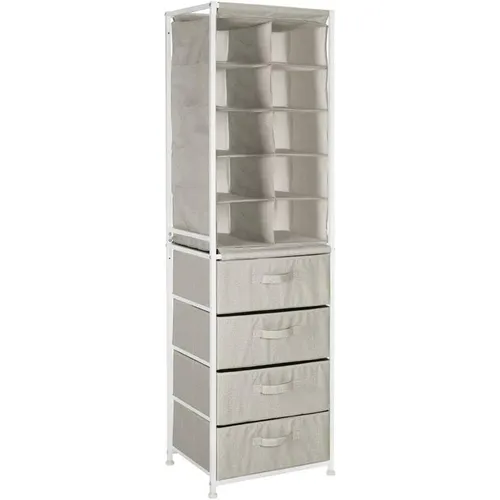 Schuhregal Schuhschrank Schuhablage mit Metallrahmen 10 Fächer mDesign beige