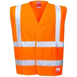 Flammhemmende Warnschutzweste FR71 von Portwest - Orange - Arbeits- & Schutzkleidung: Flammhemmend, antistatisch und mit hochsichtbaren Reflexstreifen für maximalen Schutz und Komfort bei Arbeiten in heißen Umgebungen.