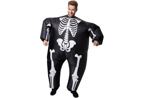 dressforfun Selbstaufblasbares Skelett Kostüm in schwarz von dressforfun