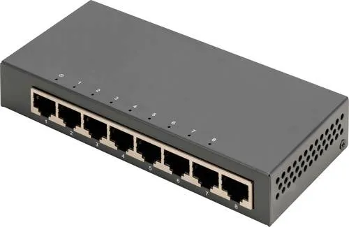 Digitus DN-80066-1 Netzwerk Switch RJ45 8 Port - Sonstige Netzwerkartikel mit 8 Gigabit-Ports für schnelle und zuverlässige Verbindungen. Ideal für Heimnetzwerke und kleine Büros, wartungsarm und einfach zu installieren.