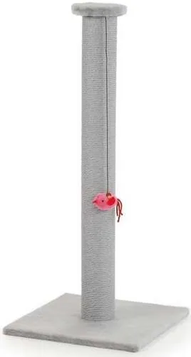 Beeztees Kratzsäule Figo XL grau - Extra hoher Kratzbaum - Kratzsäulen für Katzen, extra hoher Kratzstamm für maximales Dehnen und Krallenwetzen, farbiger Pappkarton als Kratzoberfläche und Spielzeug für zusätzlichen Spaß.