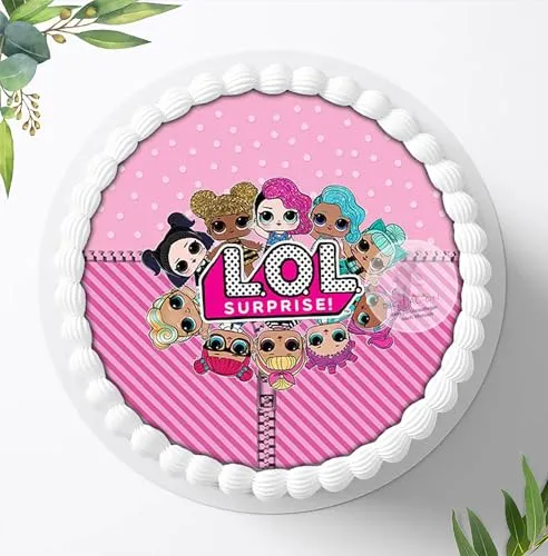 Für den Geburtstag ein Tortenbild, Zuckerbild mit dem Motiv: LOL Surprise, Essbares Foto für Torten, Tortenaufleger Ø 20cm 0293w