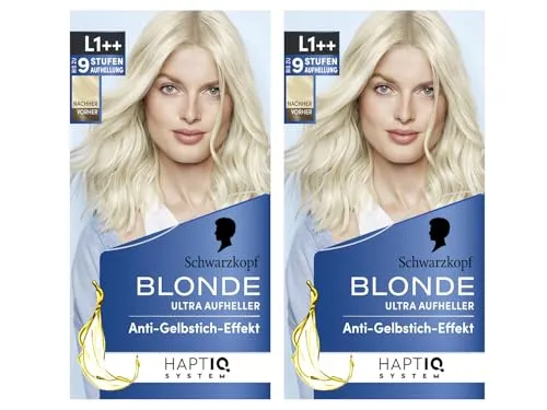 Produktbild Schwarzkopf Blonde Aufheller L1++ (2x 143 ml), Haarfärbemittel für Öl-aktiviertes Haare Aufhellen mit HaptIQ System, für bis zu 9 Stufen ohne Gelbstich