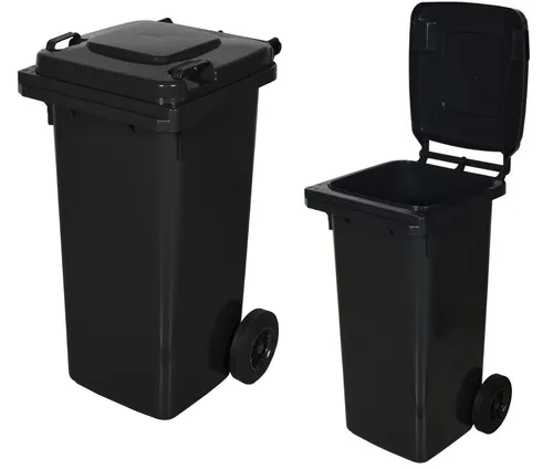 Abfalltonne Restmüll Mülltonne Tonne Müllbehälter 120L NEU Schwarz Graphit 2 Rad