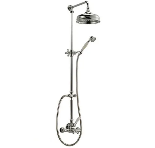 Gebr. Schulte Duschsystem D9646 - Komplett-Set mit Retrodesign - Brausegarnituren mit stilvollem Retrodesign, inkl. Einhebelmischer und Thermostat für sicheres Duschen. Ideal für ein luxuriöses Bad.