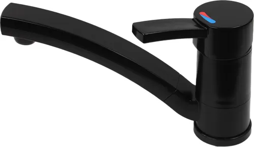 Comet Waschtischarmatur Einhebelmischer schwarz matt - Waschtischarmatur für Caravan und Wohnmobile mit 360° schwenkbarem Auslauf und integriertem Microschalter für einfache Pumpensteuerung. Hochwertiger ABS Kunststoff in edlem Schwarz.