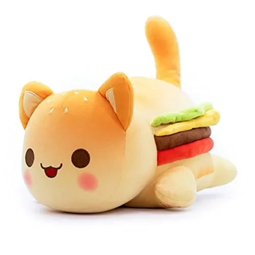 YGMXZL Plüsch Ausgestopfte Katze Kawaii,Plüschtier Flauschiges,Fahrzeug gefüllte plüsch Geschenke für Heimdekoration, Freunde, Kindergeschenk (Hamburger)