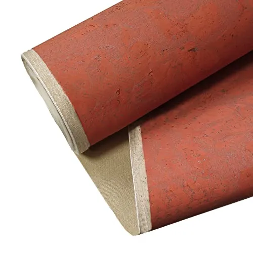 Korkstoff Korkleder 0,25 x 1,4m uni Meterware Kork Natur vegan Korkleder Korkhaut, Farbe:terracotta