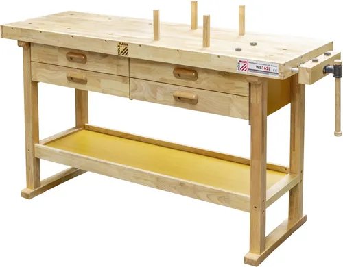 Holzmann Maschinen WB162L Hobelbank - Massivholzhobelbank (B x H x T) 1625 x 860 x 510 mm, vielseitig einsetzbar und perfekt für Hobby- und Profiwerkstätten.