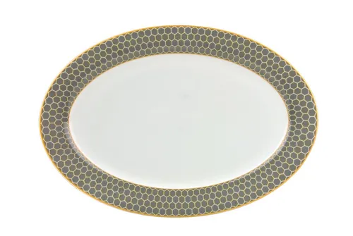 van Well Servierplatte Platte Honey, oval 30x21cm, Porzellan