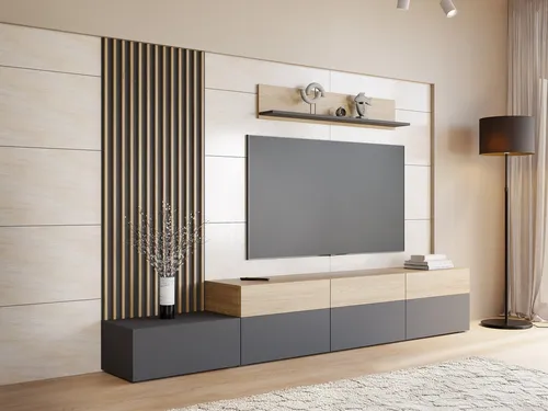 Produktbild MIRJAN24 Wohnwand Narezi II mit TV-Lowboard und Wandpaneel