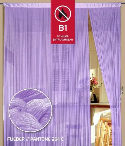 Fadenvorhang 90 cm x 240 cm (B x H) Farbe Flieder in B1 schwer entflammbar