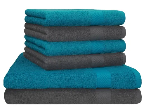 Betz Handtuch Set 6 Stück Palermo 2x Liegetücher 70x140 cm 4x Handtücher 50x100 cm, 100% Baumwolle